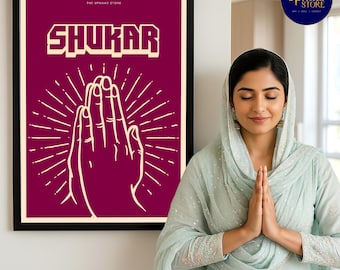 Shukar Gratitude Art Print – Islamic and Sikh Thankfulness Poster (Digital Download)