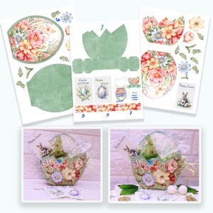 DIY Ostern Papier Handwerk Muster - druckbare Ostern Box Vorlage.DIY Papier Handwerk Vorlage.Meisterklasse für Kinder.Kreativität der Kinder.