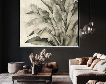 Tropical Leaves Blackout Roller Blinds, Exotic Floral Roller Shade, Roller blind for bedroom, Boho Floral Roller Blinds, Window Covering