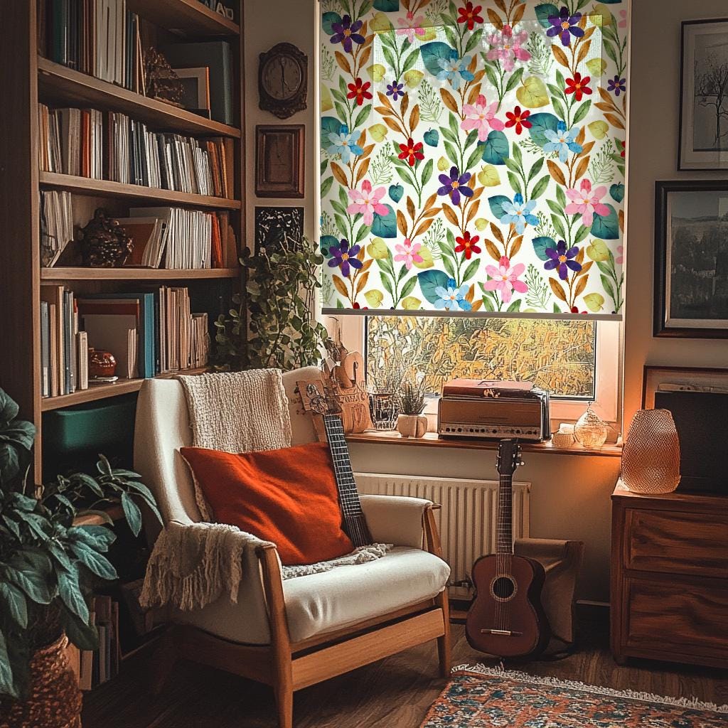 Floral Botanic Blackout Roller Blind Colorful Window Shade Etsy floral-botanic-blackout-roller-blind-colorful-window-shade-etsy