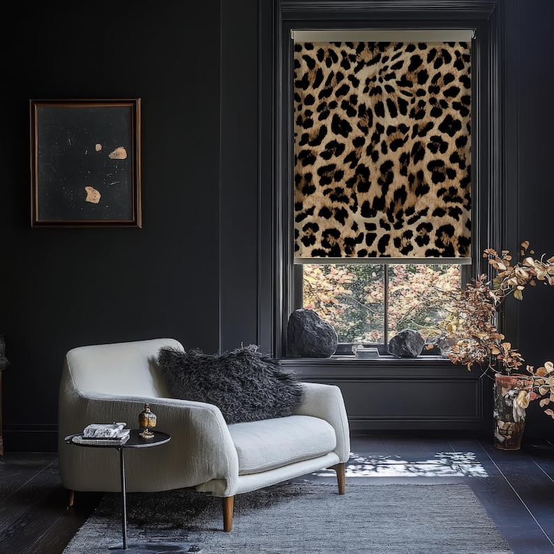 Leopard Print Blackout Roller Blind: Boho Safari Window Shade - Etsy
