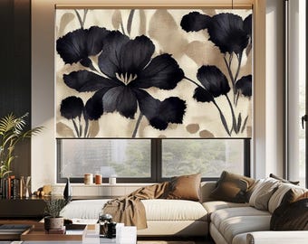 Schwarz Rollo Blumenmuster: Elegantes Verdunkelungsrollo