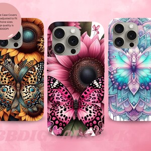 Handyhülle, Schmetterlinge, Sonnenblumen, digitaler download