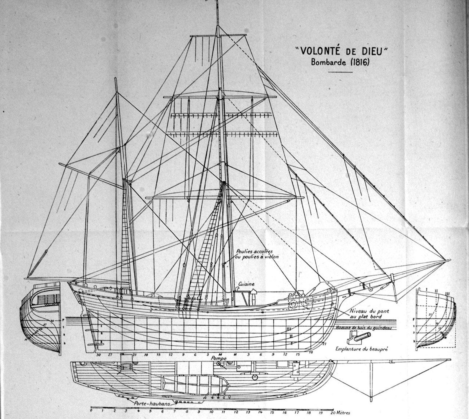 Bomb Ketch Volontede Dieu 1816 Wooden Ship Model Plans (digital Files ...