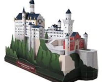 Schloss Neuschwanstein Papercraft Model Kit | DIY 3D-Gebäude (PDF-Vorlagen)