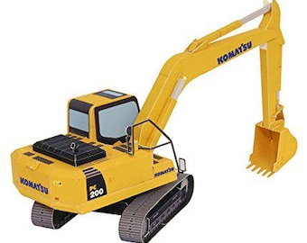 Hydraulic Excavator Paper Model Kit – 3D Construction Vehicle (PDF Plans)