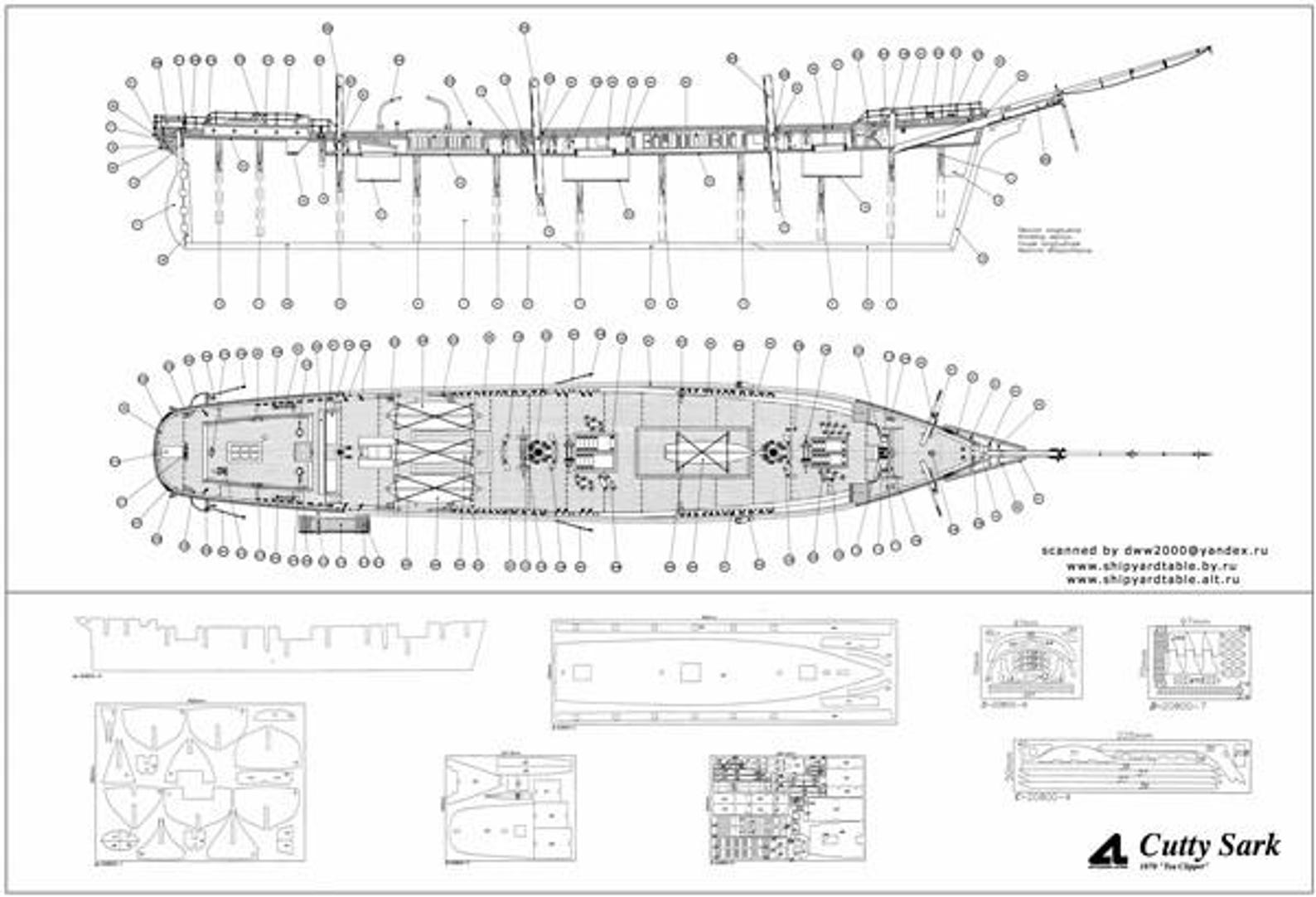 The Cutty Sark Clipper 1870 - Wooden Ship Model Assembly Plans: Build ...