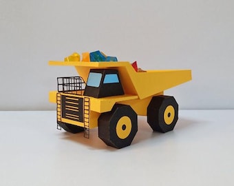 3D Dump Truck Paper Model Kit – DIY Construction Vehicle (PDF Plans)