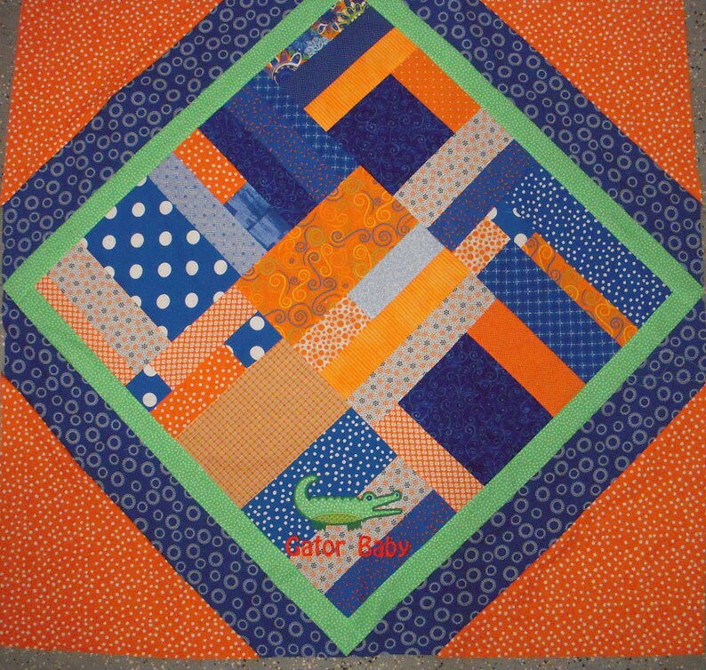 Custom Orange Blue Uf Florida Gator Baby Quilt Etsy