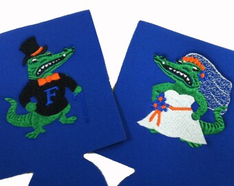 Florida Gators Wedding Can Coolers Albert or Alberta Your Choice
