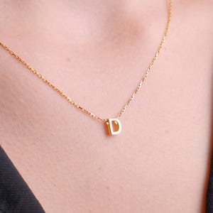 Personalized Letter Necklace, Custom Initial Pendant, Gold Name Jewelry, Dainty Monogram Charm, Minimalist Letter Necklace, Gift for Her