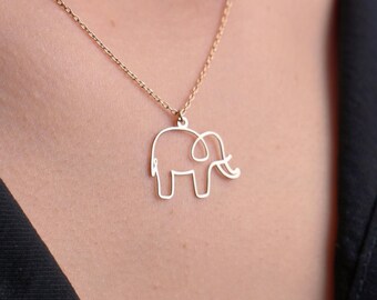 Elefant Halskette, Gold Elefant Anhänger, Minimalist Tier Schmuck, Glück Elefant Anhänger, Alltags Halskette, Geschenk für sie