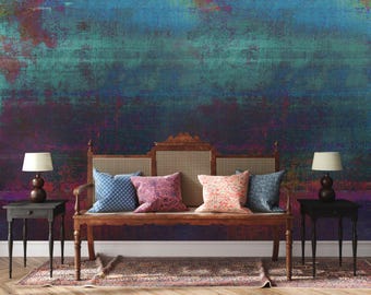 Vintage Abstract Wallpaper Mural – Multicolored Grunge Peel and Stick