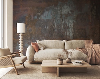 Rusty Metal Wallpaper – Industrial Grunge Wall Mural, Peel and Stick