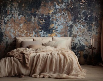 Blue Concrete Texture Wallpaper – Rustic Grunge Peel and Stick Mural