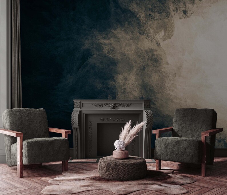 Dark Grunge Peel and Stick Wallpaper – Rustic Smoke Effect Wall Mural ...