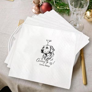 Custom Pet Cocktail Napkins, Dog Wedding Napkins, Custom Pet Cocktail Napkins, Customized Pet Napkins, Custom Pet Portrait Wedding Napkins