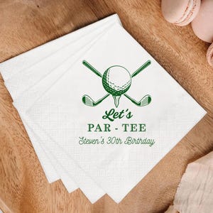 Personalized Golf Party Napkins: Birthday, Retirement, or Event, Birthday Party Napkins, Personalized Fore-tee Birthday Napkins