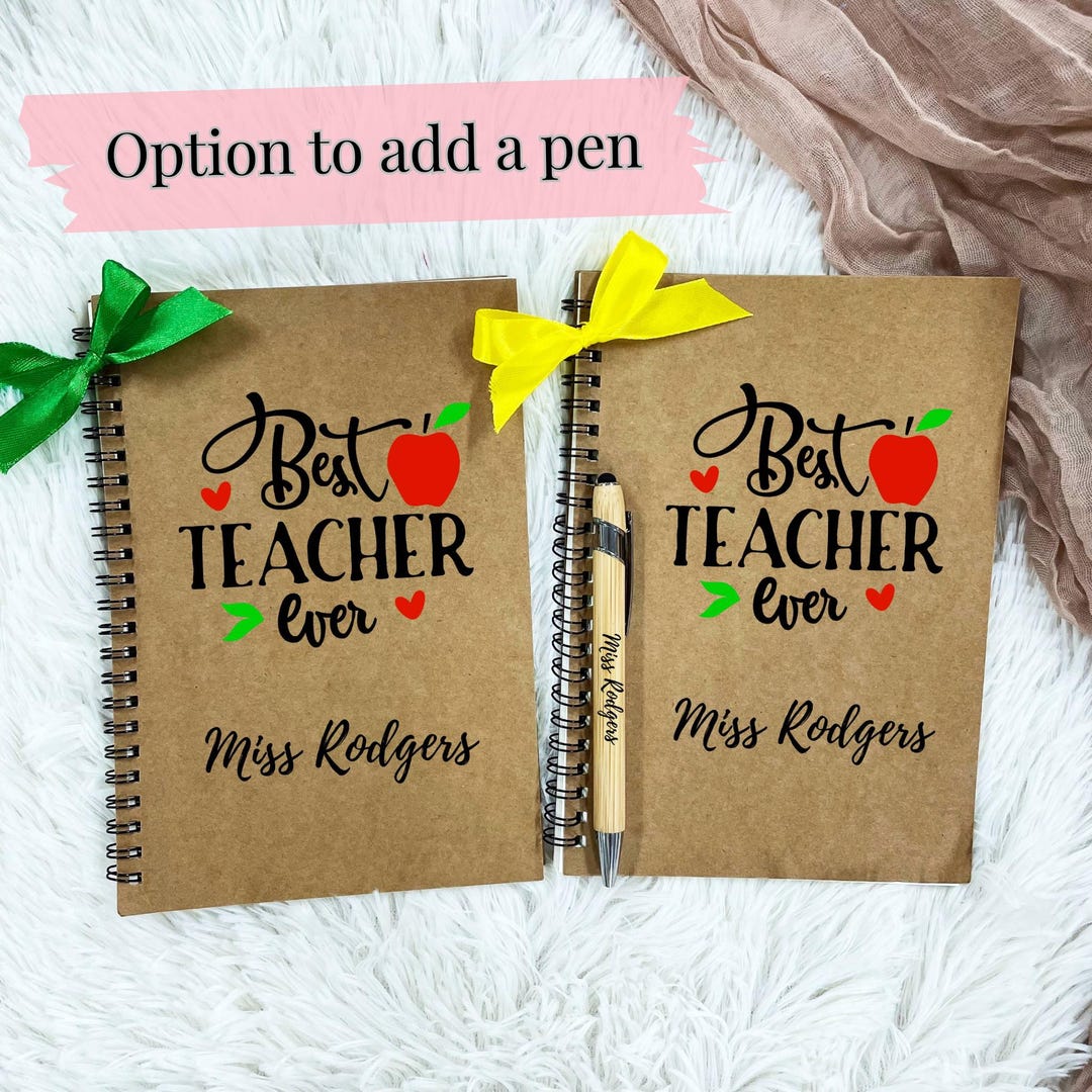 Custom Best Teacher Eve Notebook, Teacher Gift, Teacher Appreciation ...