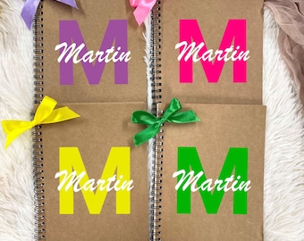 Custom Name Notebooks for Kids, Girls Notebooks, Girls Sketchpad, Girls Party Favors, Easter Gifts for Girls, Personalized Notebooks