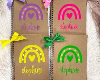 Custom Notebooks for Kids, Girls Notebooks, Girls Sketchpad, Personalized Girls Party Favors, Easter Gifts for Girls, Personalized Notebooks