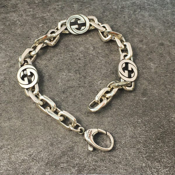 Vintage Delicate Design GUCCI Silver Bracelet To Gift
