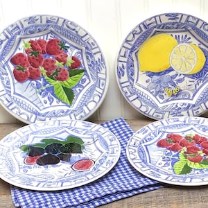 French Gien Oiseau Bleu Faience Dessert Plates Set of Four - Etsy