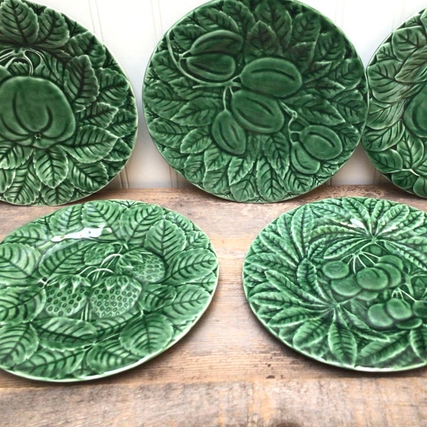 Plate Majolica Green Etsy