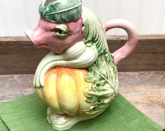 Archimbolo Vegetable Pig Pitcher made in Italy Rare Fun Collectible