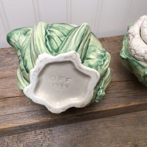 Fitz and Floyd 1989 Cauliflower Sugar Bowl and Creamer discontinued Collectable Pottery image 4