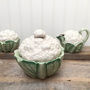 Fitz and Floyd 1989 Cauliflower Sugar Bowl and Creamer discontinued Collectable Pottery image 6