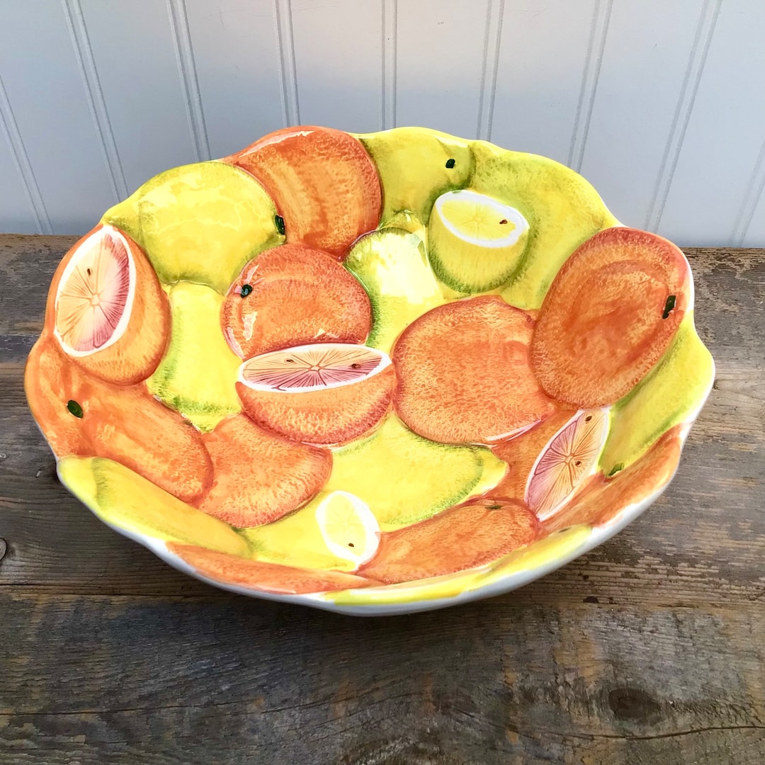 Beautiful Italian Citrus Fruit Bowl With Blood Oranges Lemons Etsy