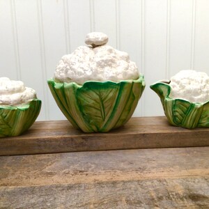 Fitz and Floyd 1989 Cauliflower Sugar Bowl and Creamer discontinued Collectable Pottery image 2