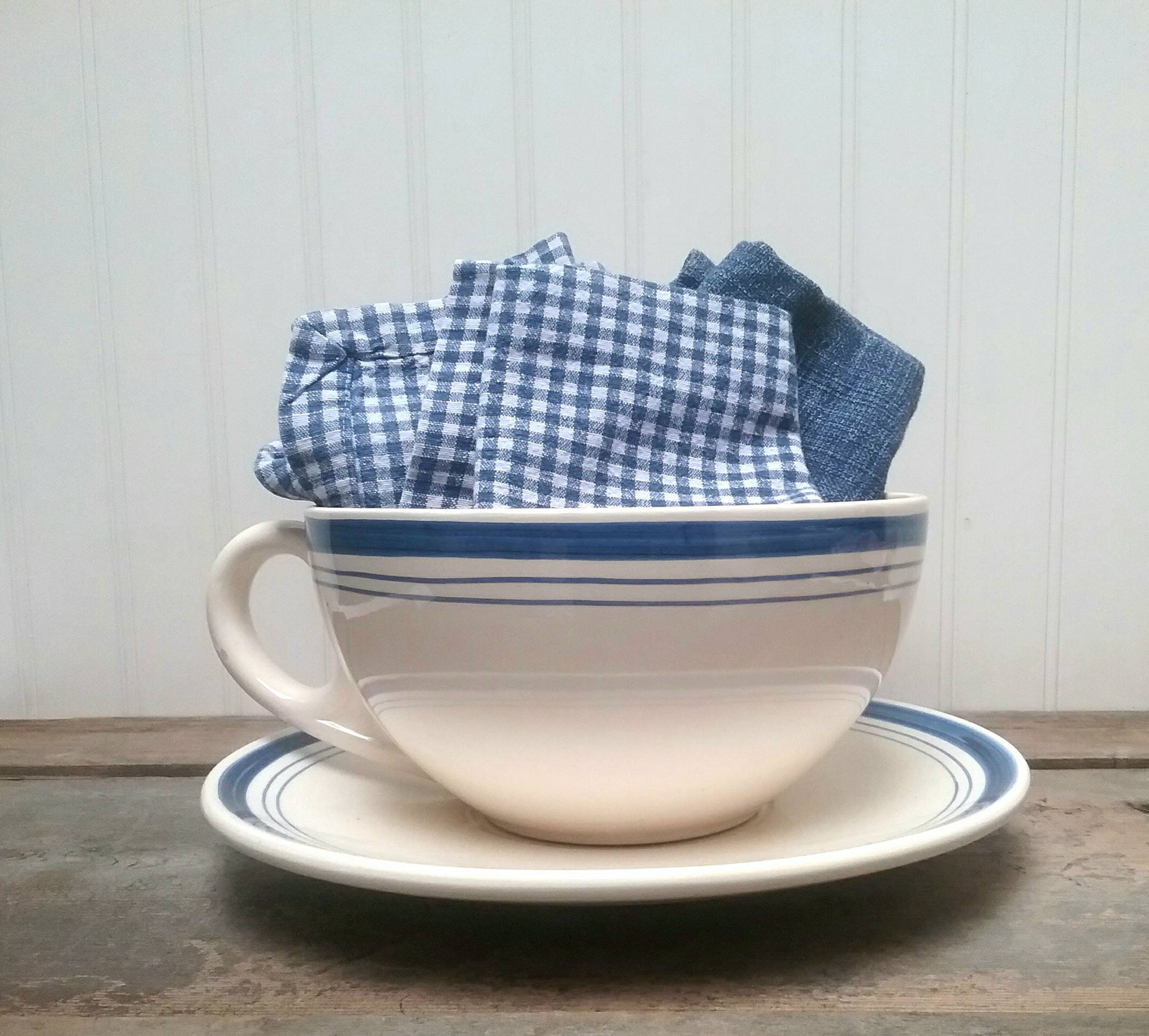 Fun Extra Large Blue and White Tea Cup or Party Favor Etsy Australia