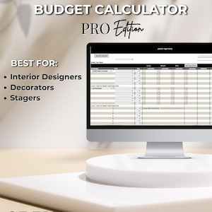 Interior Design Budget Calculator Pro – Customizable Project Organizer (Digital)