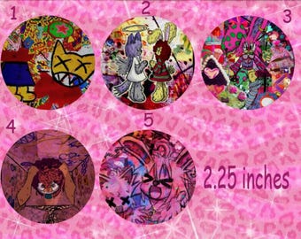 STOMACH BOOK Album Covers 2.25 inch Pinback Buttons (Hand Made)