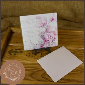 Un bouquet rempli de vœux d'amour | Carte double | Magnolia | lupin