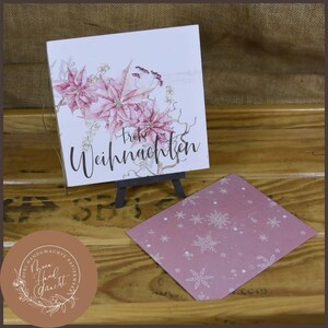Buon Natale | Doppia Carta | stelle di Natale | rosa | inverno