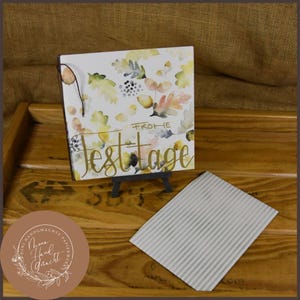 Joyeuses fêtes | Carte double | Vacances | gland | feuilles