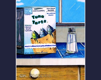 Tuna tarts fun fishing Print yellowfin bluefin an big eye flavors Pop Tarts kids artwork