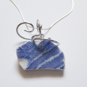Japan Willow China Necklace handmade with sterling Chain and silver aluminum bale