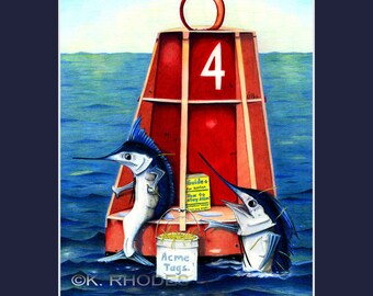 Mornin' Sam, Mornin' Ralph Billfish marlins tags at the Buoy Print