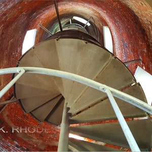 Ocracoke Island Lighthouse Light inside spiral staircase Photographic Print matted in black North Carolina image 2