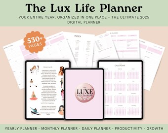 Agenda numérique Luxe Life | Agenda iPad avec liens hypertexte pour GoodNotes