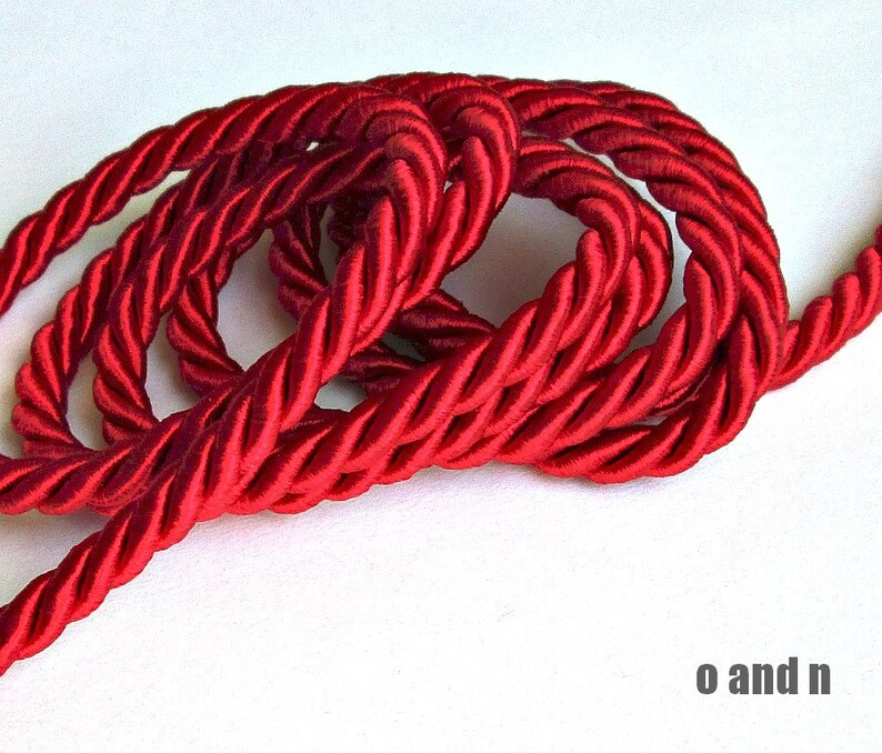Twisted silk cord 5mm red satin rope 2 meters Etsy