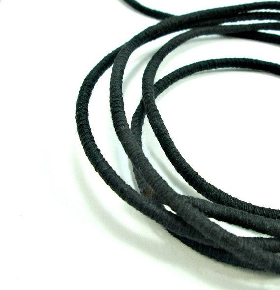 Black Cotton Cord, 3mm Waxed Cotton Cord, 5 Yards Black Cord, 15