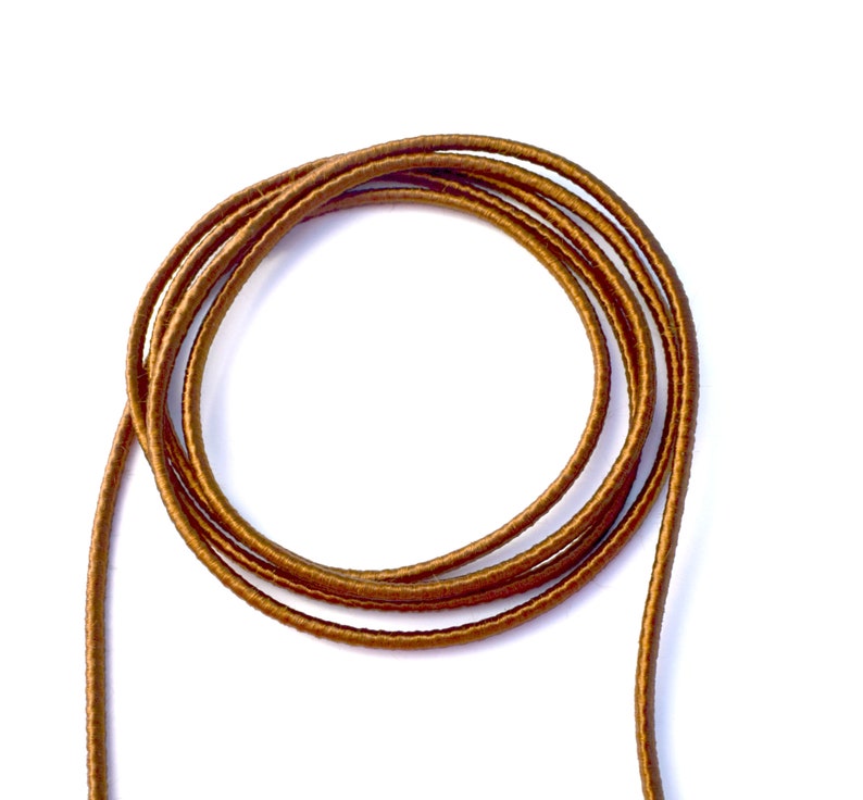 Rusty brown round cord, rusty brown satin cord, 3.5mm rusty brown rope, 1 meter image 1