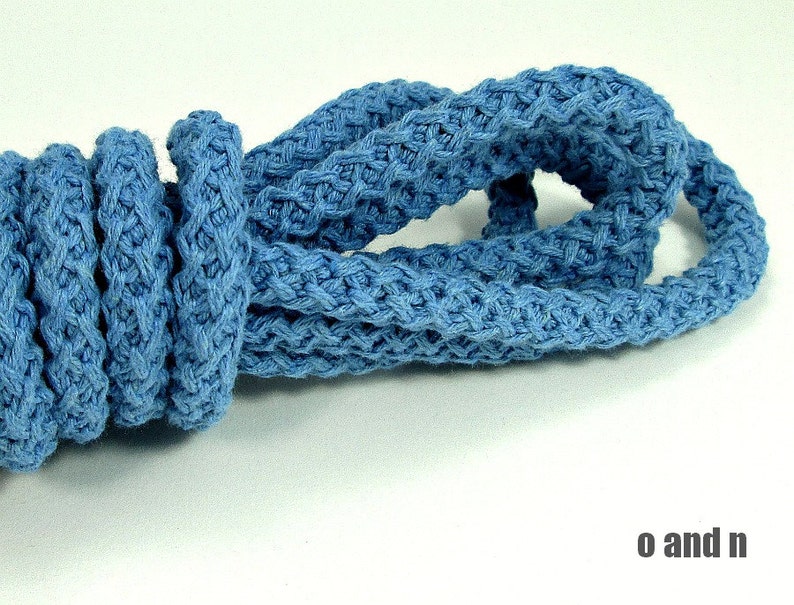 Braided cotton cord, braided cotton rope, cotton rope braided, knit cotton rope, thick cotton rope, blue cotton rope, 10mm cotton rope, 1m image 2