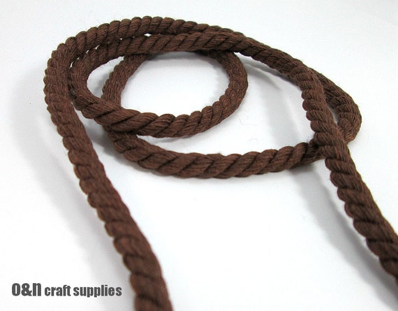 6mm Cotton Rope, Twisted Cord Rope, Twisted Cotton Cord 6mm, Soft Cotton  Rope, Brown Cotton Rope, Cotton Rope for Crafts, 1m 