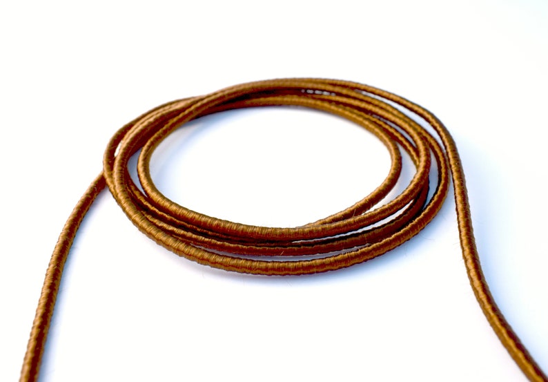 Rusty brown round cord, rusty brown satin cord, 3.5mm rusty brown rope, 1 meter image 2